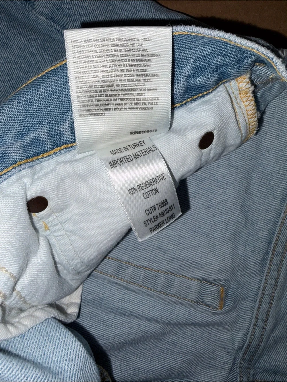 Agolde Parker Long Women’s Size 32 Blue Denim Jean Shorts Cut Off Distressed
